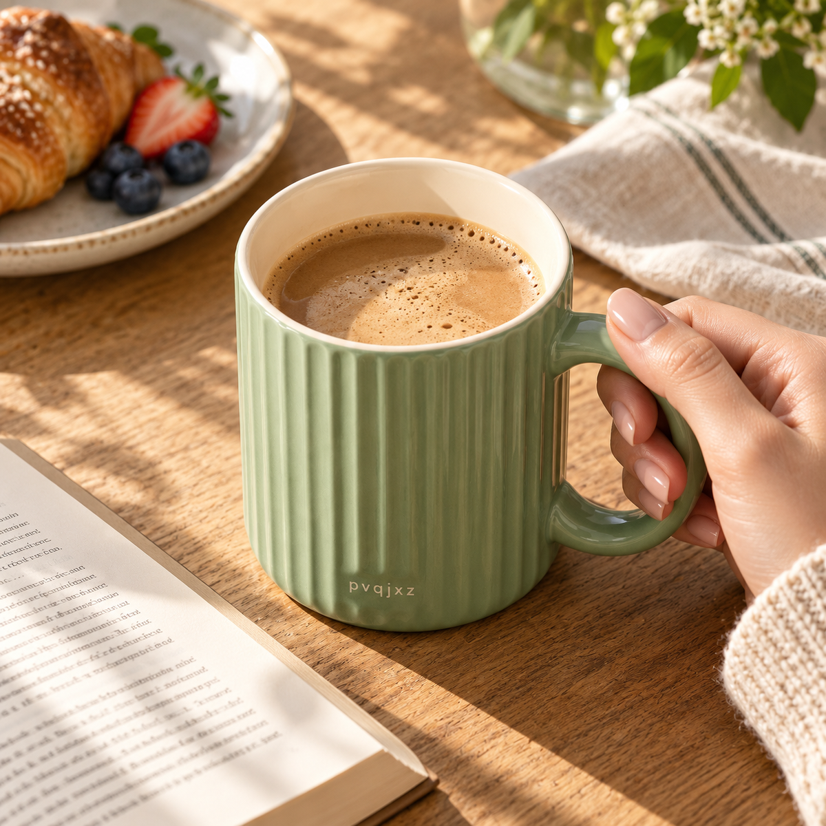 pvqjxz Ridge Ceramic Mug