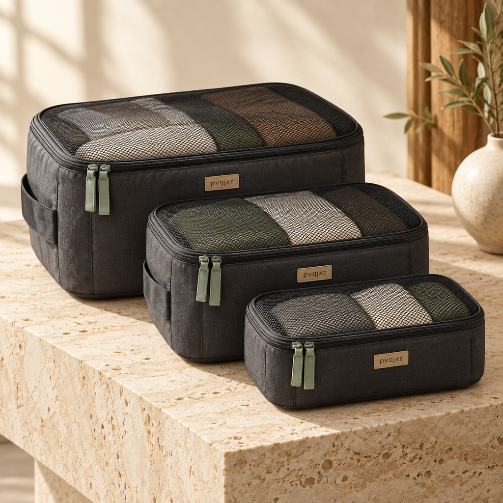 pvqjxz Charcoal Packing Cube Set